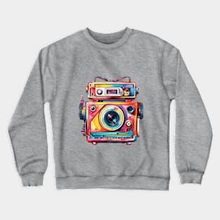 Retro multi-color Camera Crewneck Sweatshirt